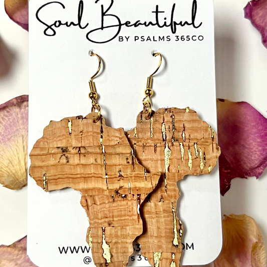 AFRICAN CORK LEATHER EARRING