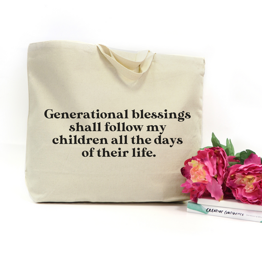 GENERATIONAL BLESSINGS - OVERSIZED NATURAL TOTE