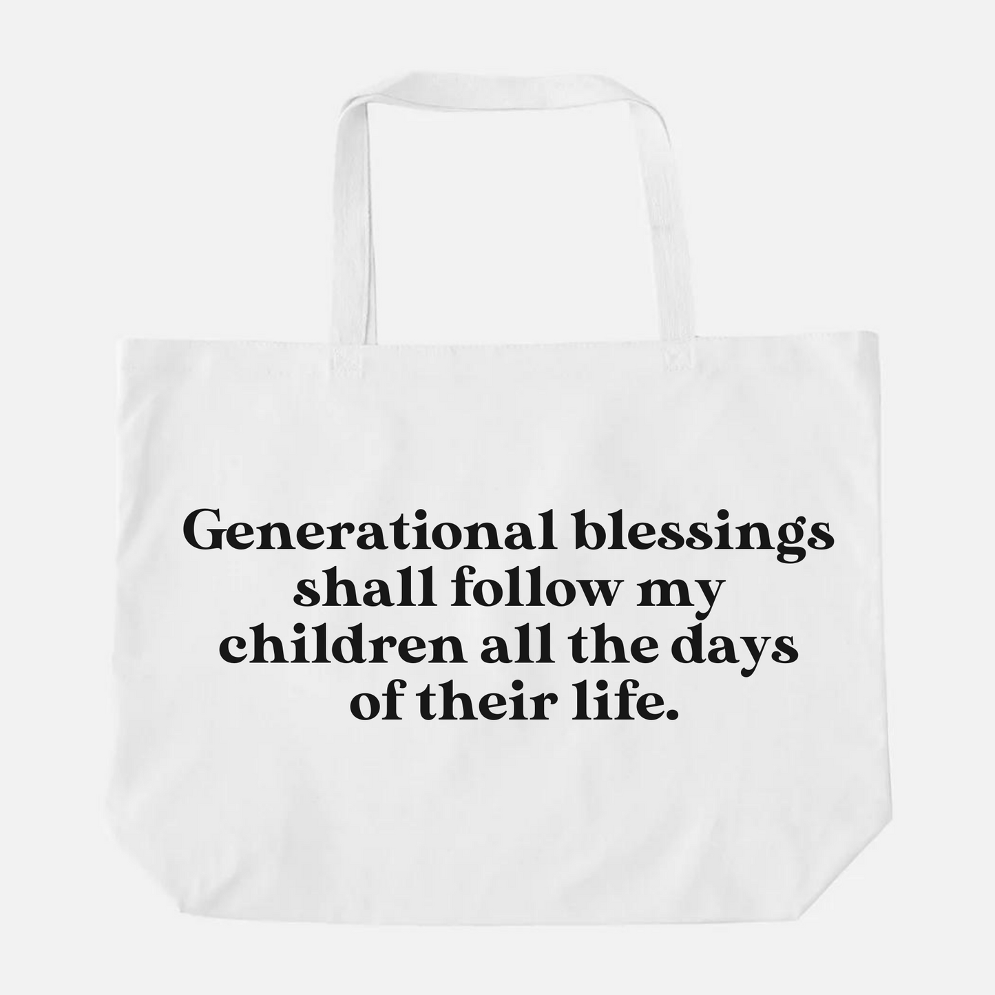 GENERATIONAL BLESSINGS - OVERSIZED WHITE TOTE